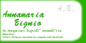 annamaria bignio business card